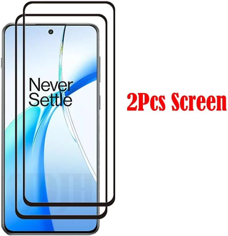 محافظ صفحه نمایش و محافظ لنز دوربین شیشه ای حرارت دیده خمیده Gruattreay سازگار با OnePlus Nord CE4 5G (بسته 2+2)