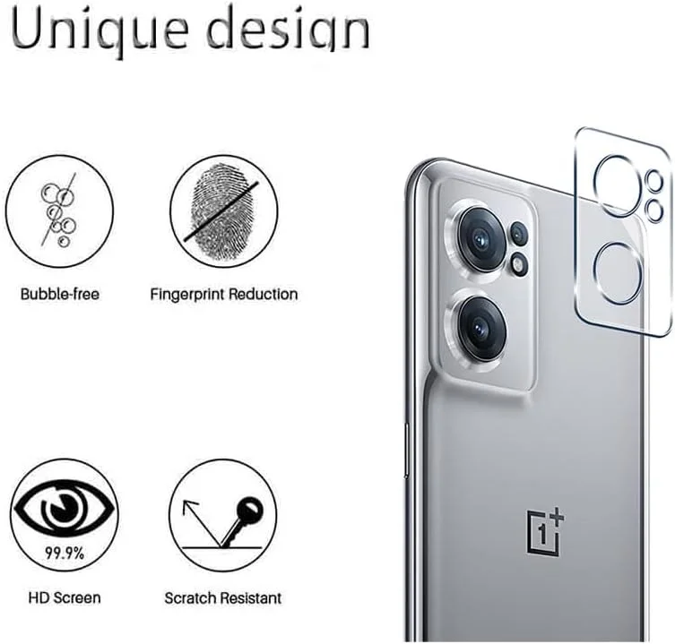 محافظ صفحه نمایش QINOUK برای OnePlus Nord CE 2 5G [بسته 2+2 عددی]، [2 عدد] محافظ صفحه نمایش تمام صفحه، [2 عدد] محافظ لنز دوربین شیشه ای حرارت دیده شفاف HD، [ضد خش]