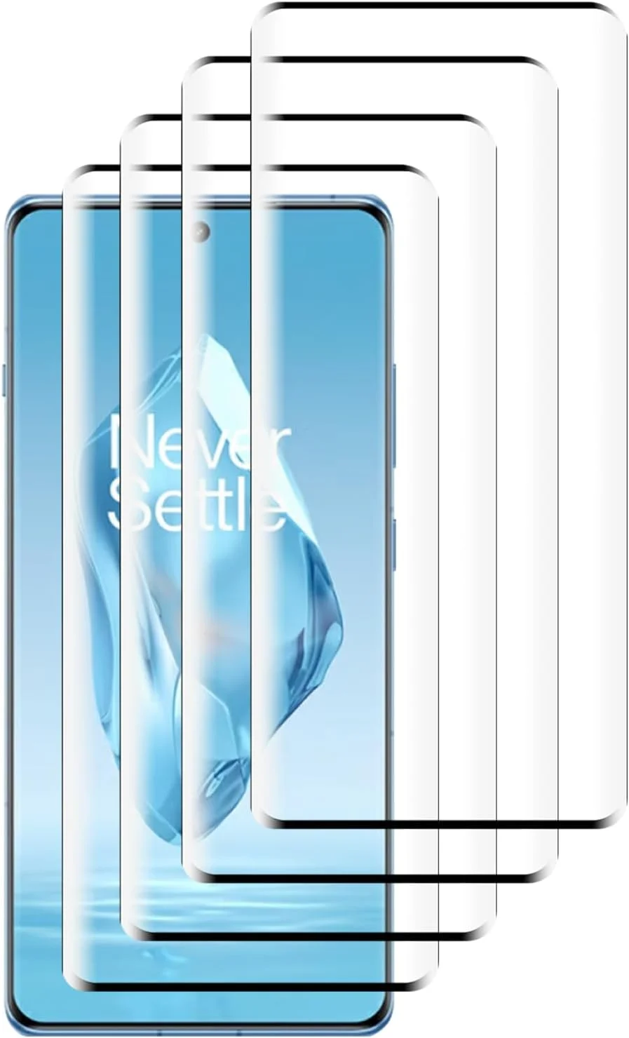 محافظ صفحه نمایش GMUJIAO [بسته 4 عددی] سازگار با OnePlus 12R، محافظ صفحه ضد خش، شیشه حرارت دیده ممتاز [سختی 9H] - مشکی