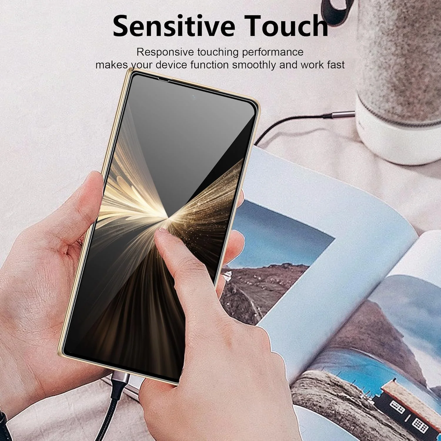 محافظ صفحه نمایش شیشه ای حرارت دیده Effcotuo برای گوشی آنر مجیک V5، 2 عدد محافظ لنز دوربین پشتی، ضد خش و بدون حباب - شیشه فوق العاده شفاف 9H