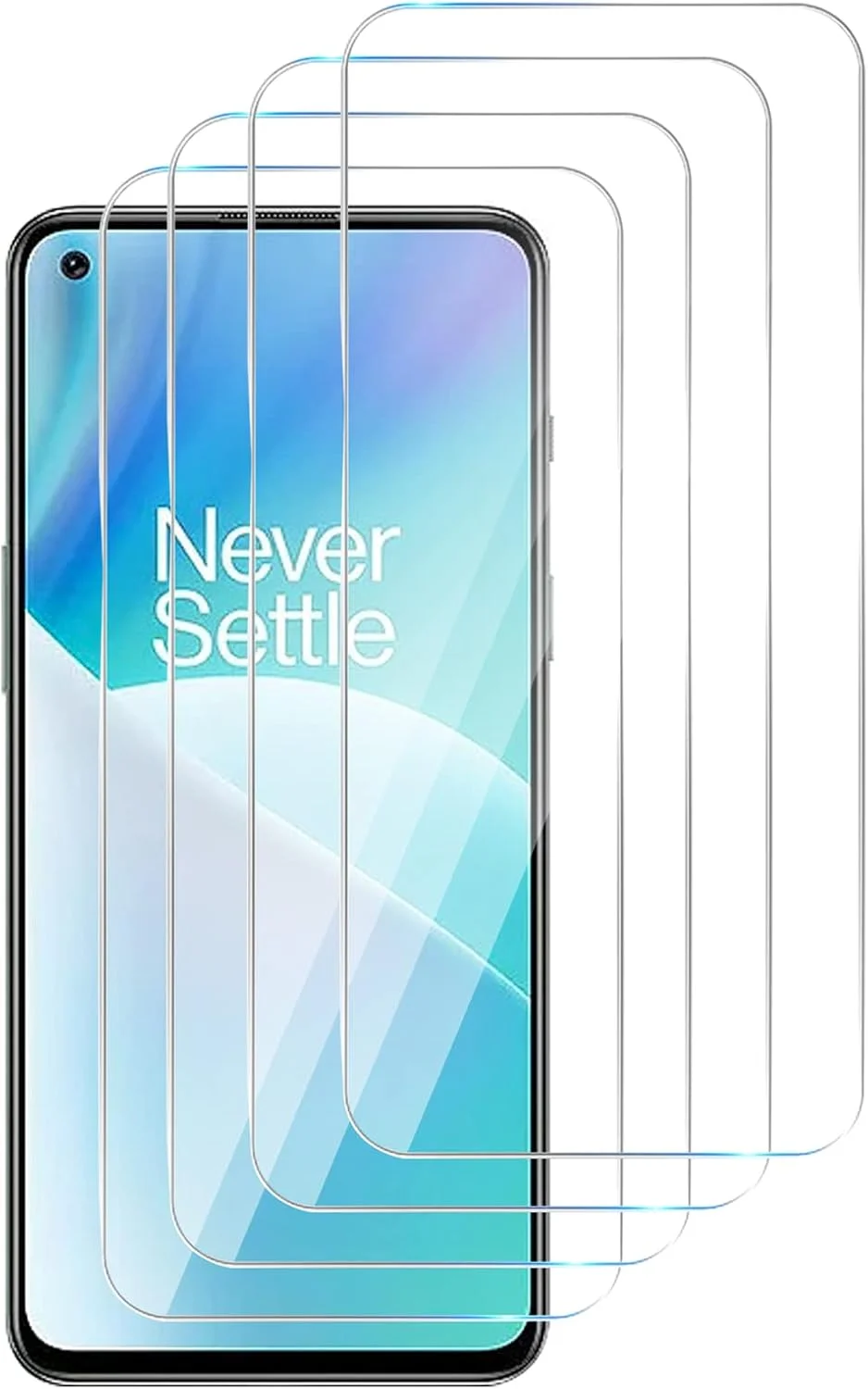 محافظ صفحه نمایش GMUJIAO [بسته 4 عددی] سازگار با OnePlus Nord 2T، شیشه حرارت دیده با پوشش کامل صفحه نمایش، محافظ صفحه نمایش OnePlus Nord 2T، شیشه حرارت دیده HD [مقاوم در برابر خراش] - شفاف