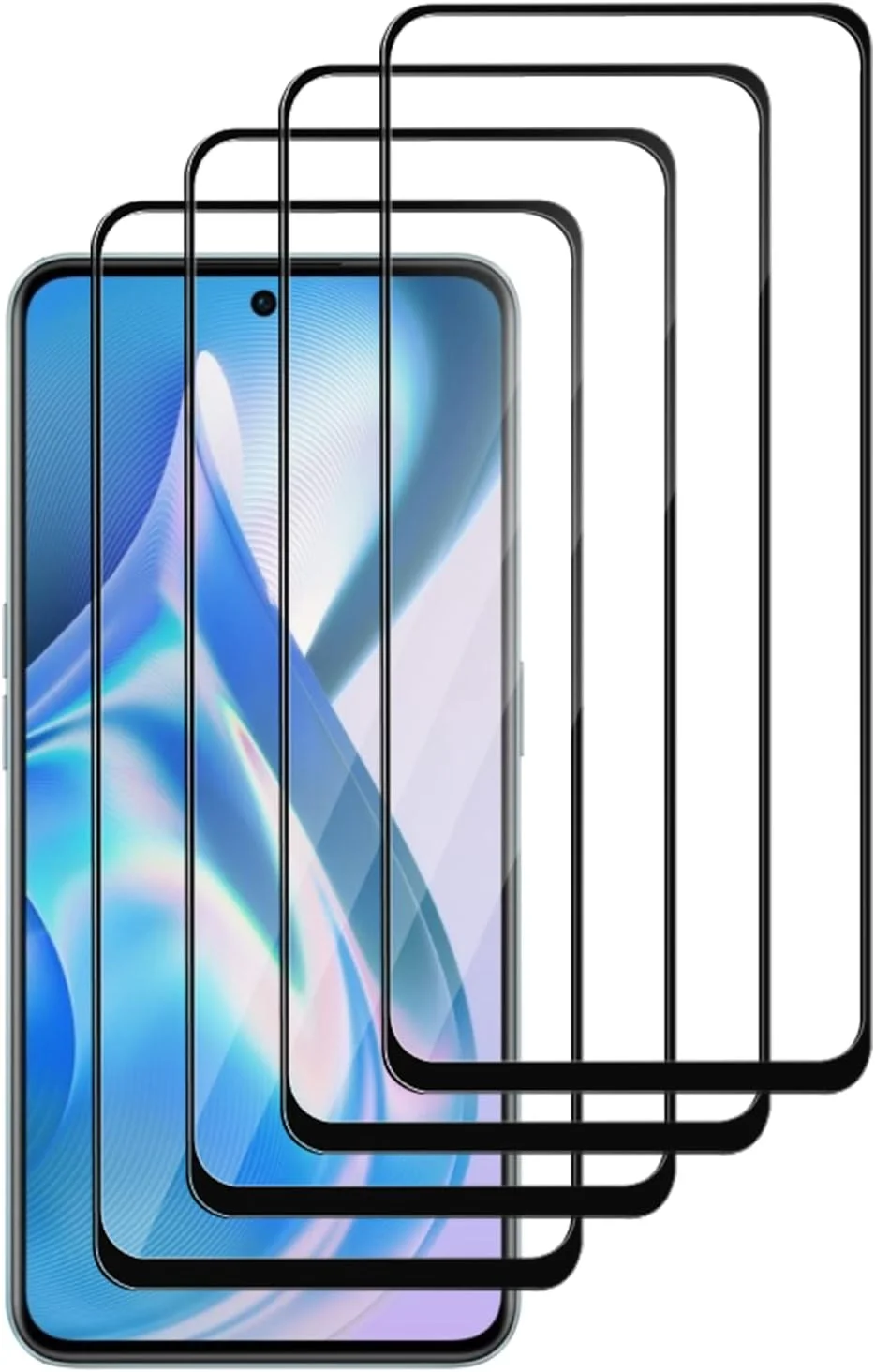 محافظ صفحه نمایش شیشه ای GMUJIAO سازگار با OnePlus 10R [بسته 4 عددی]، فیلم شیشه ای حرارت دیده، محافظت عالی در برابر شکستگی، سختی 9H - مشکی