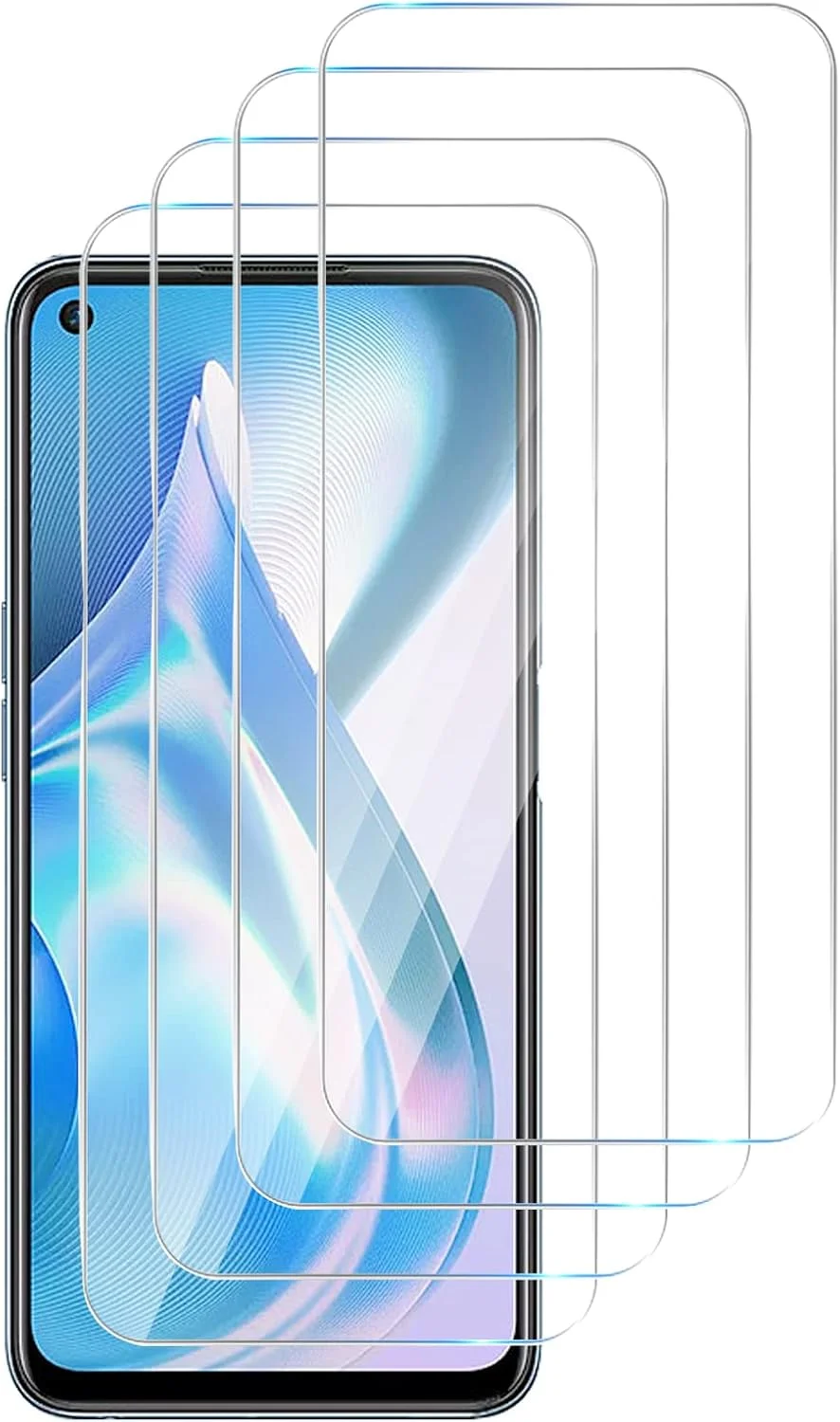 محافظ صفحه نمایش شیشه ای GMUJIAO [بسته 4 عددی] سازگار با OnePlus Ace Racing، محافظ صفحه نمایش OnePlus Ace Racing، محافظ صفحه نمایش شیشه حرارت دیده [سختی 9H] - شفاف