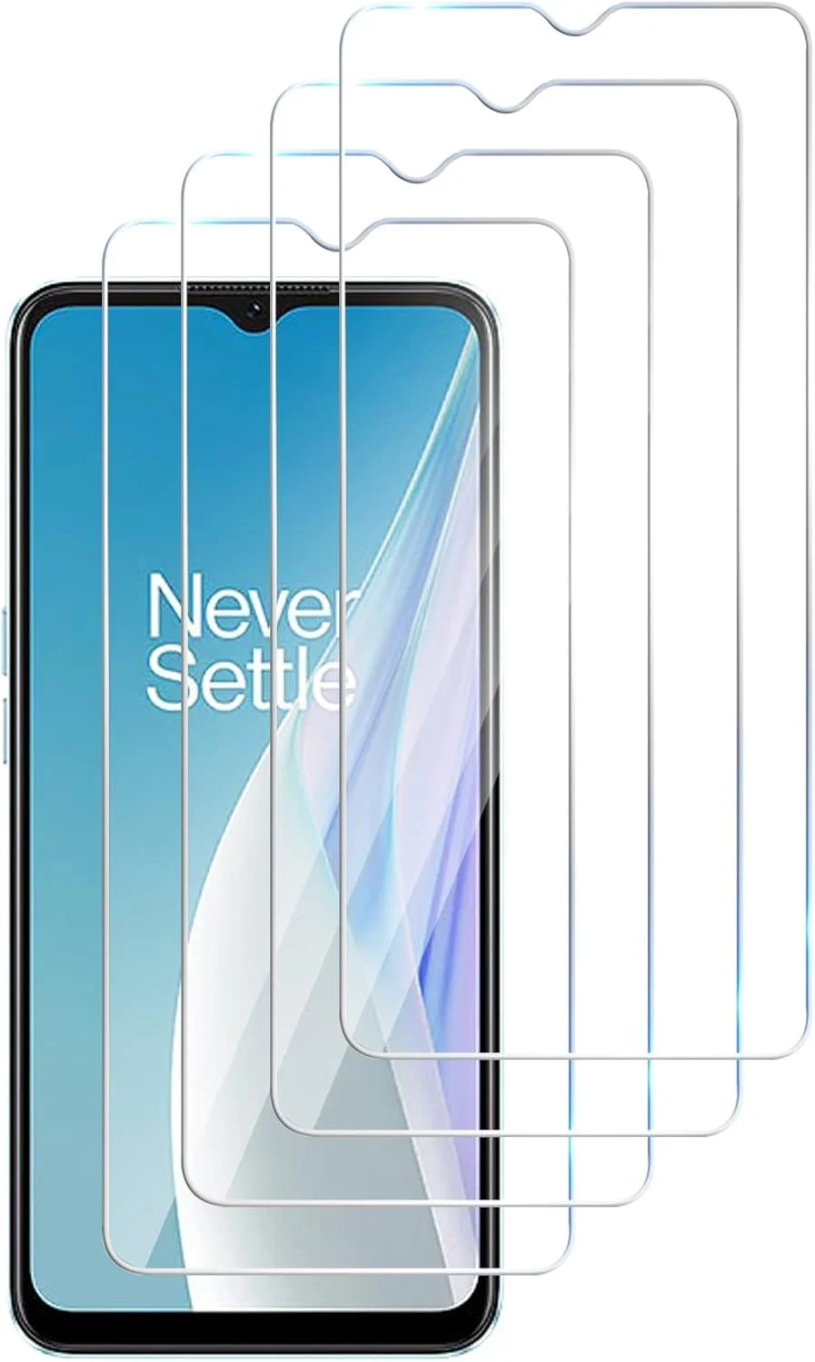 محافظ صفحه نمایش شیشه ای GMUJIAO [بسته 4 عددی] سازگار با OnePlus Nord N20 SE، فیلم شیشه ای حرارت دیده، محافظت عالی در برابر شکستن، سختی 9H - شفاف