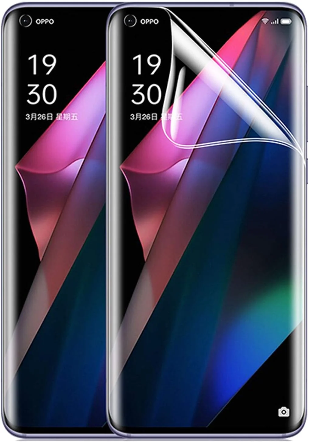 محافظ صفحه نمایش سازگار با Oneplus 9 Pro، 2 عدد فیلم محافظ صفحه نمایش جلو سازگار با Oneplus 9 Pro ضد خش و بدون حباب (شفاف)