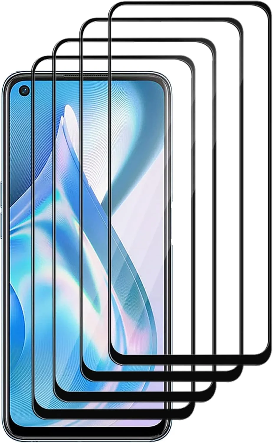 محافظ صفحه نمایش شیشه ای GMUJIAO سازگار با OnePlus Ace Racing [بسته 4 عددی]، فیلم شیشه ای حرارت دیده، محافظت عالی در برابر شکستگی، سختی 9H - مشکی