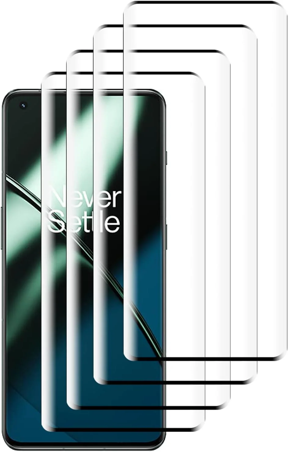 محافظ صفحه نمایش شیشه ای GMUJIAO سازگار با OnePlus 11 [بسته 4 عددی]، فیلم شیشه ای حرارت دیده، محافظت عالی در برابر شکستن، سختی 9H - مشکی