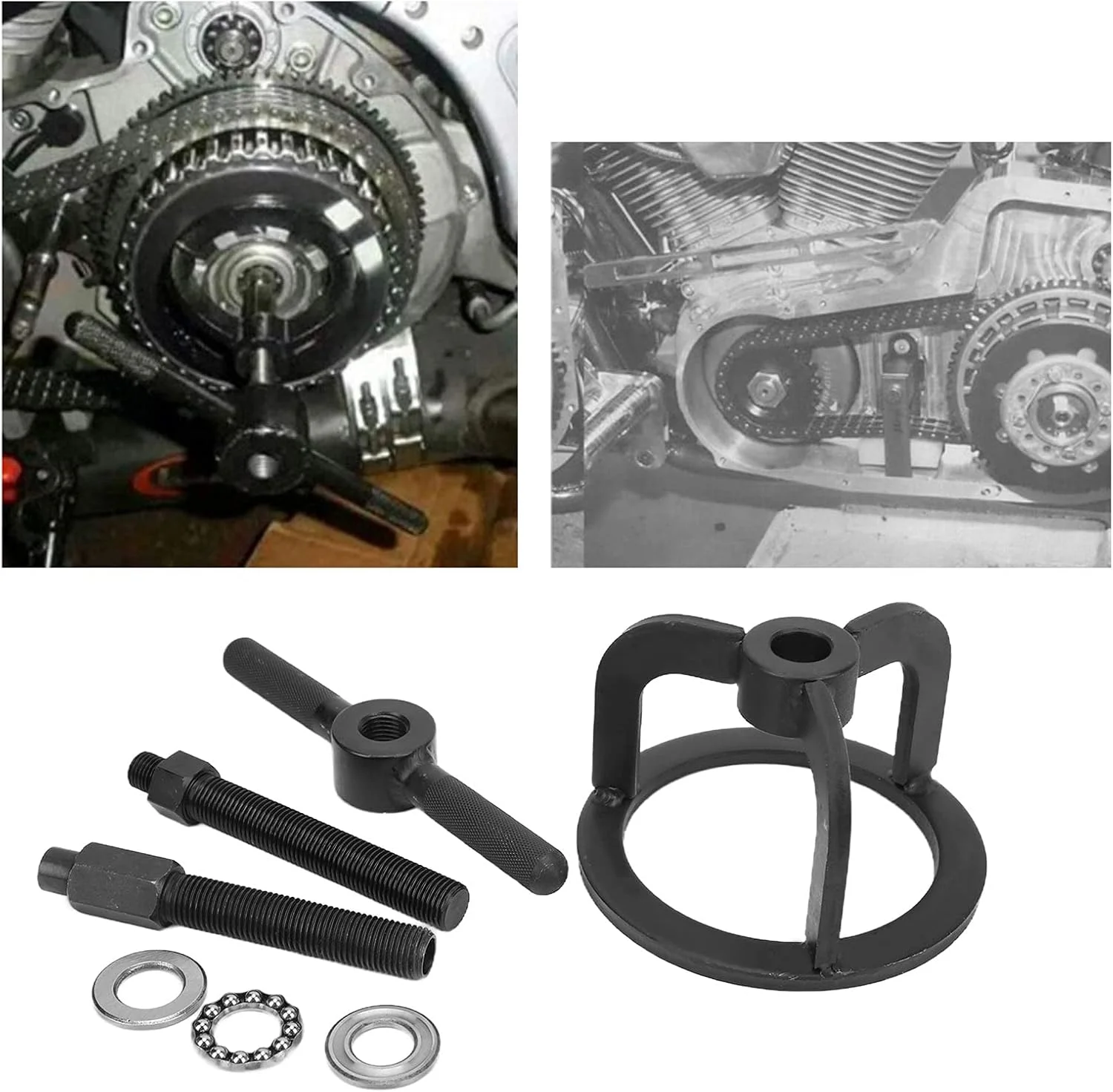 ابزار نصب فنر، HD38515A کارکرد آسان ابزار فشرده سازی فنر کاربردی فولاد ضد زنگ بادوام و قابل اعتماد برای تعمیر موتور سیکلت Leunlee