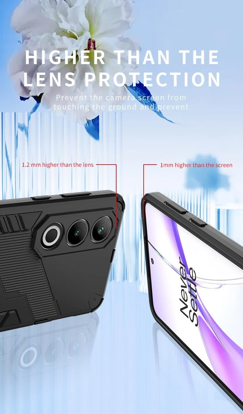 کاور محافظ گوشی GMUJIAO سازگار با OnePlus Nord CE 4، کاور ضد ضربه، کاور دارای استند به همراه 2 محافظ صفحه نمایش شیشه ای حرارت دیده - سبز