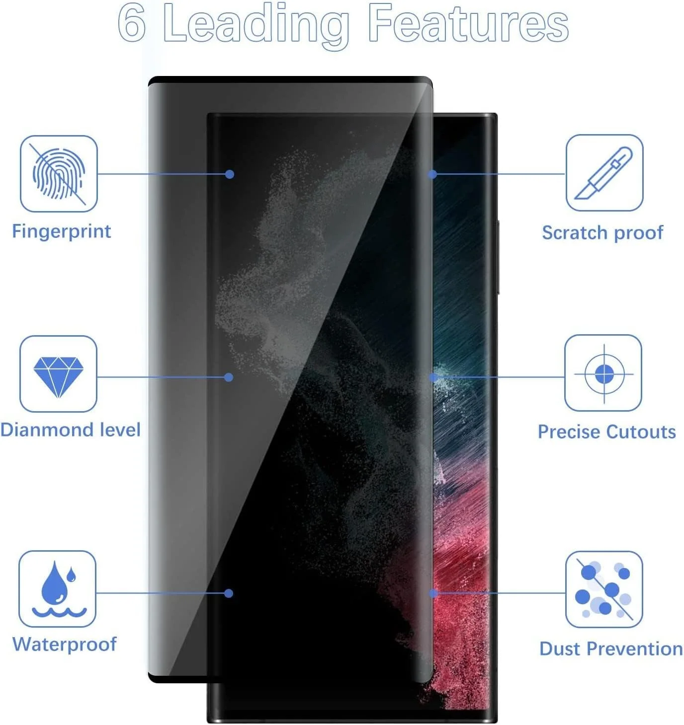 محافظ صفحه نمایش ضد جاسوسی Hkess بسته 2 عددی برای OnePlus 7T Pro/ 7 Pro - محافظ صفحه نمایش حریم خصوصی تمام صفحه، فیلم شیشه ای سخت شده سه بعدی، سختی 9H محافظ پوشش کامل ضد خراش