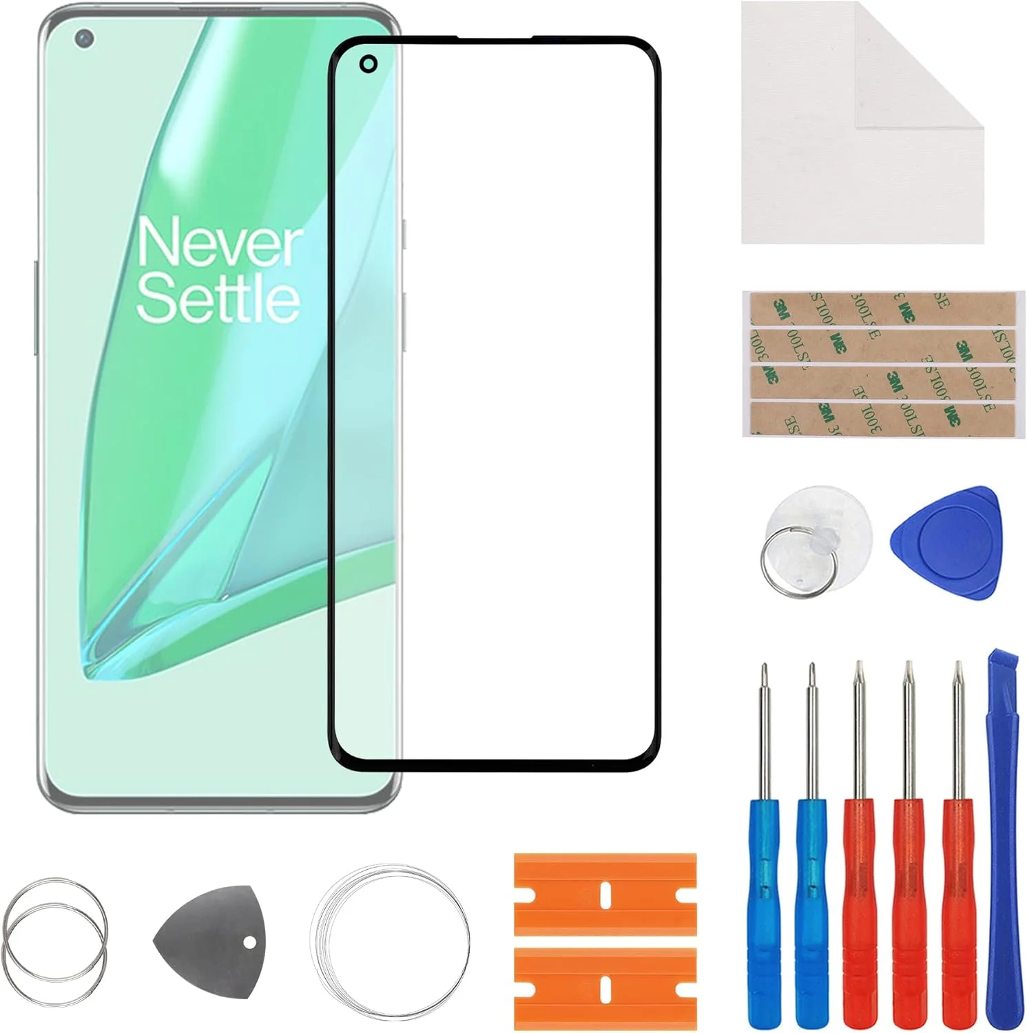 شیشه نمایشگر SwarKing، شیشه جلویی، تعویض لنز صفحه بیرونی سازگار با OnePlus 9 Pro 5G به همراه کیت تعمیر