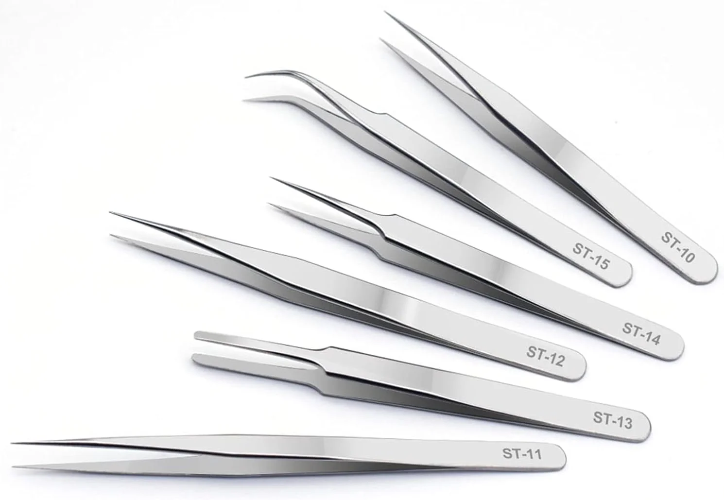 LZFuiop ابزار تعمیرات الکترونیکی پزشکی ESD-15 14 13 11 (نوع نوک موچین: سری 6PCS ST)