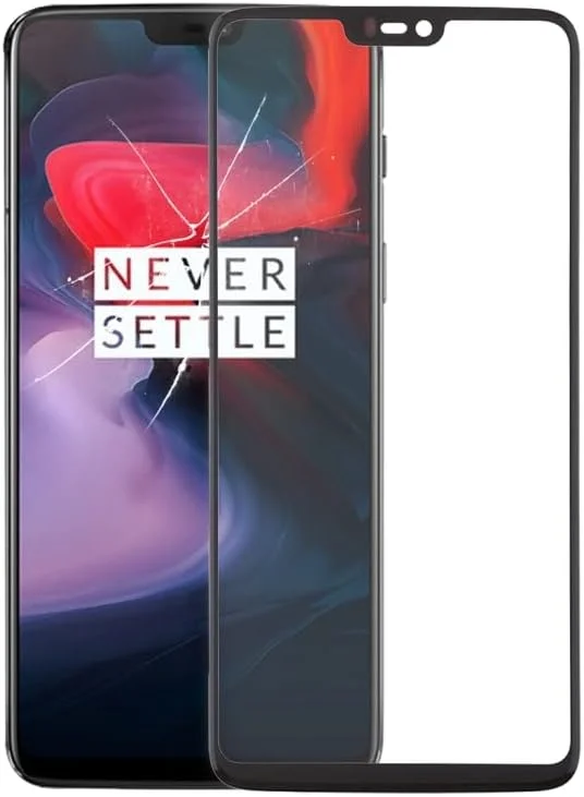 قطعات جایگزین تلفن همراه برای OnePlus 6 شیشه لنز بیرونی صفحه نمایش جلو با چسب شفاف نوری OCA