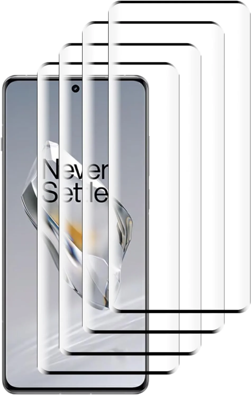 محافظ صفحه نمایش GMUJIAO [بسته 4 عددی] سازگار با OnePlus 12، محافظ صفحه نمایش OnePlus 12، محافظ صفحه نمایش شیشه ای حرارت دیده [سختی 9H] - مشکی