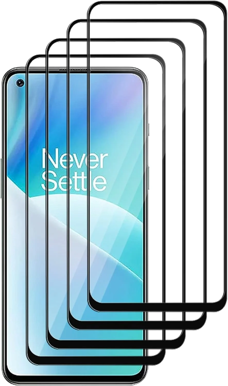 محافظ صفحه نمایش GMUJIAO سازگار با OnePlus Nord 3 (بسته 4 عددی)، محافظ صفحه نمایش OnePlus Nord 3، محافظ صفحه نمایش شیشه ای حرارت دیده [سختی 9H] - مشکی