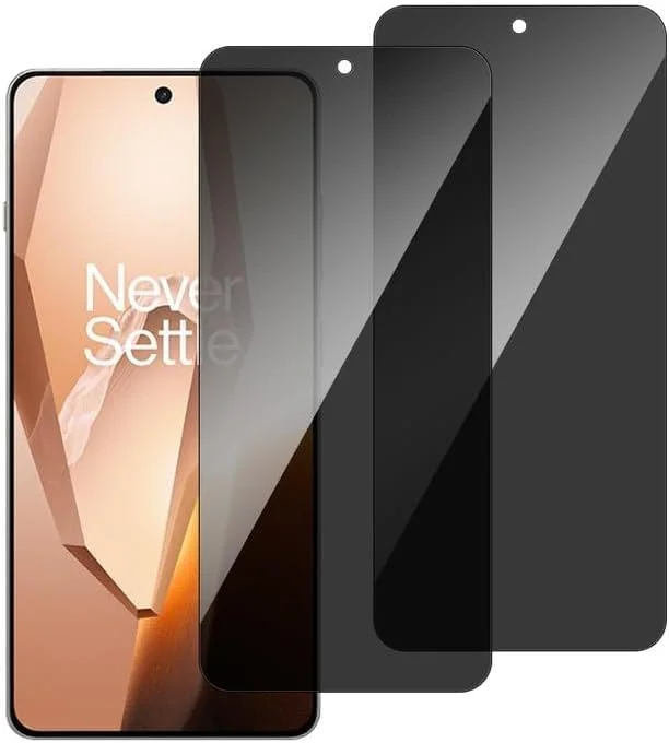 محافظ صفحه نمایش شیشه ای حریم خصوصی Gruattreay سازگار با OnePlus 13R 5G، [بسته 2 عددی]، فیلم شیشه ای حرارت دیده Ultra HD، ضد جاسوسی، سختی 9H، ضد خش، بدون حباب