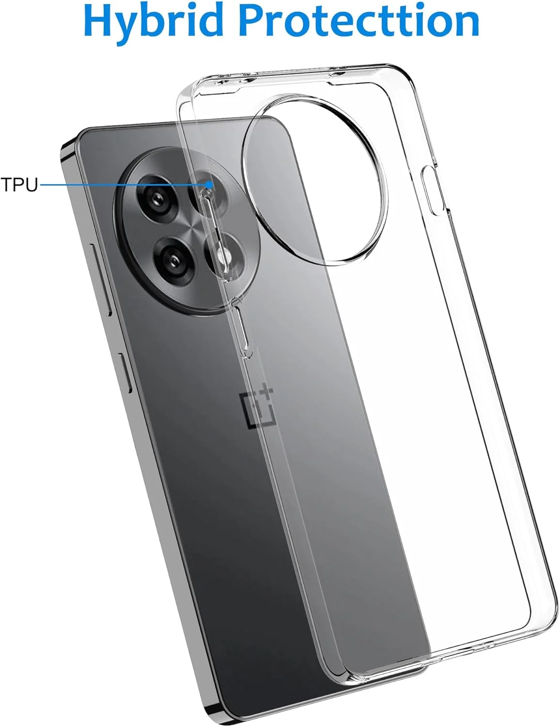 کاور گوشی CAUHENYEE برای OnePlus 13R به همراه محافظ صفحه نمایش شیشه ای حرارت دیده، کاور TPU شفاف، نرم و باریک، ضد خش و ضد ضربه