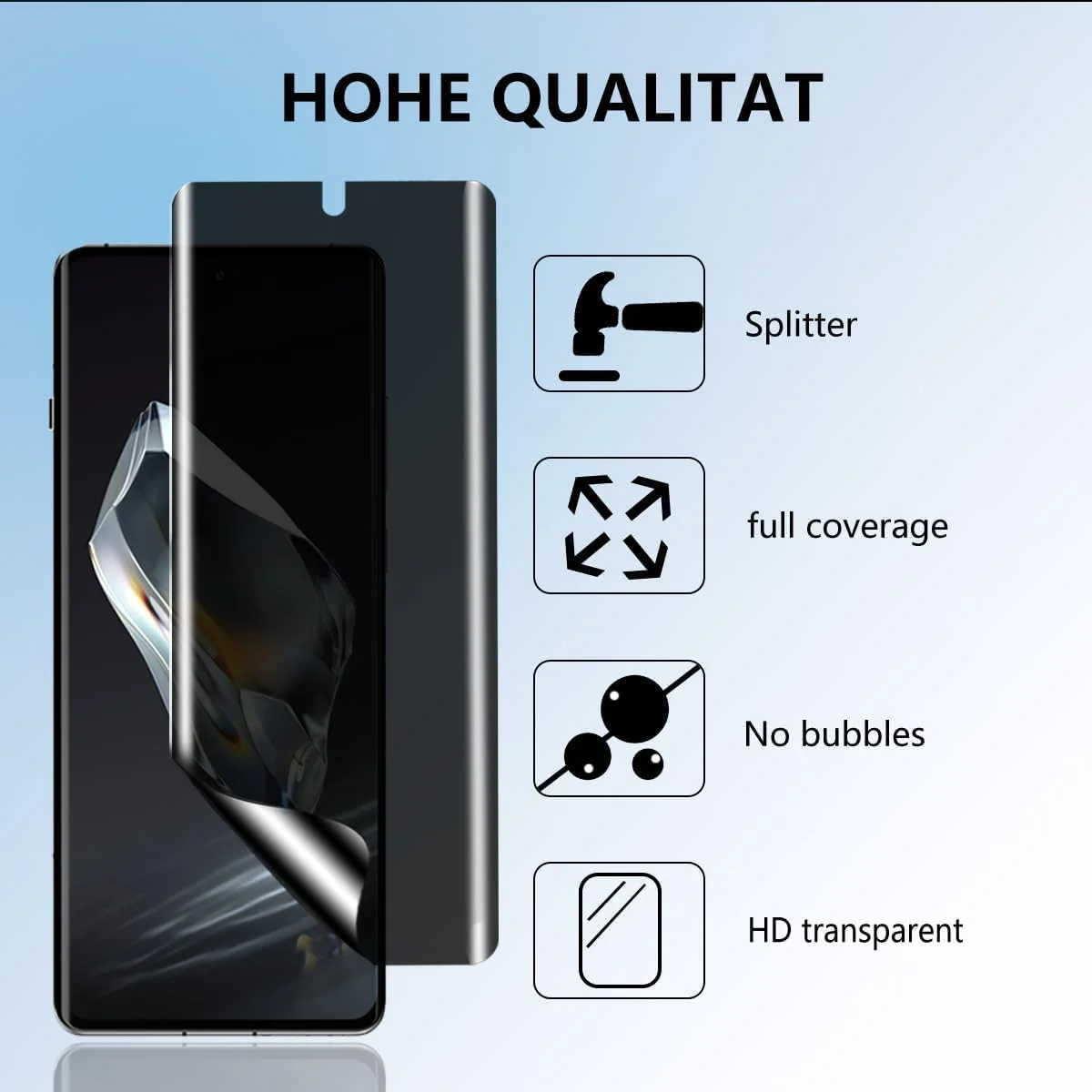 محافظ صفحه نمایش حریم خصوصی Gruattreay [بسته 2 عددی] سازگار با OnePlus 12 5G، ضد خش، نصب آسان، محافظ صفحه نمایش TPU انعطاف پذیر ضد جاسوسی برای OnePlus 12