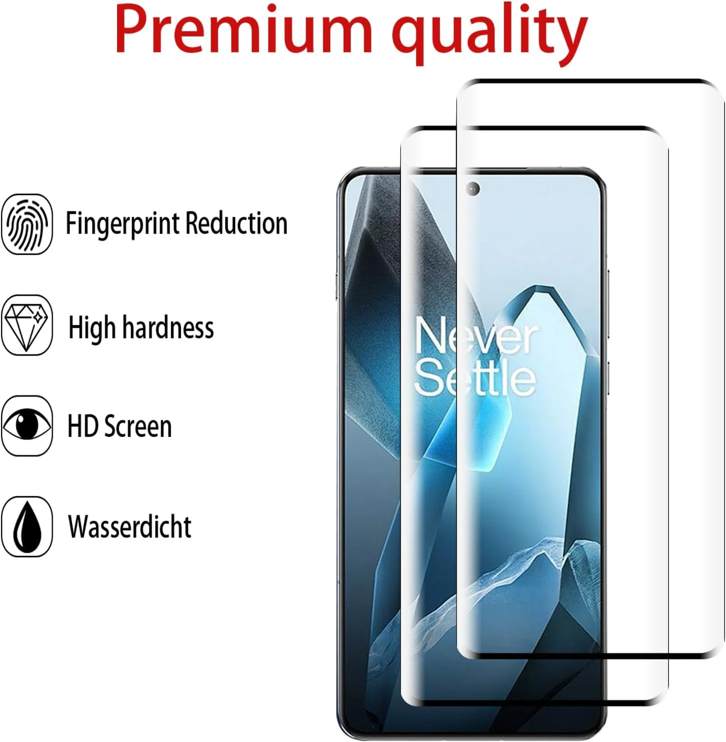 GMUJIAO [2 + 2 تکه سازگار با OnePlus 13 محافظ صفحه نمایش و محافظ دوربین عقب، سختی 9H [ضد خش] - مشکی