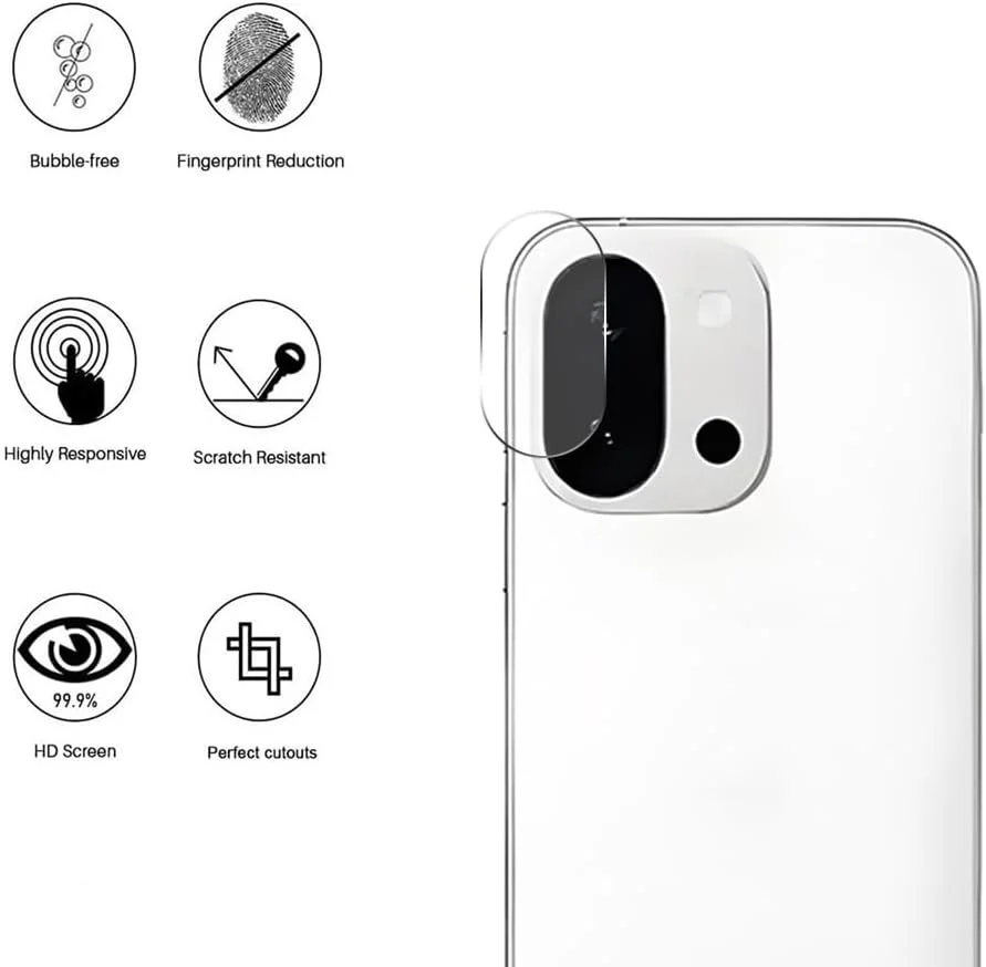 محافظ لنز دوربین گوشی OnePlus 13T کیوجانسیو، بسته 4 عددی، شیشه حرارت دیده شفاف HD، ضد خش و بدون حباب