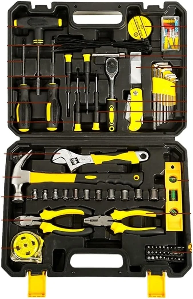 جعبه ابزار WWART مجموعه ابزار نجاری، ابزار تعمیر خودرو مکانیکی، ابزار نجاری چوب، ابزار چند منظوره DIY (مدل JT 98)