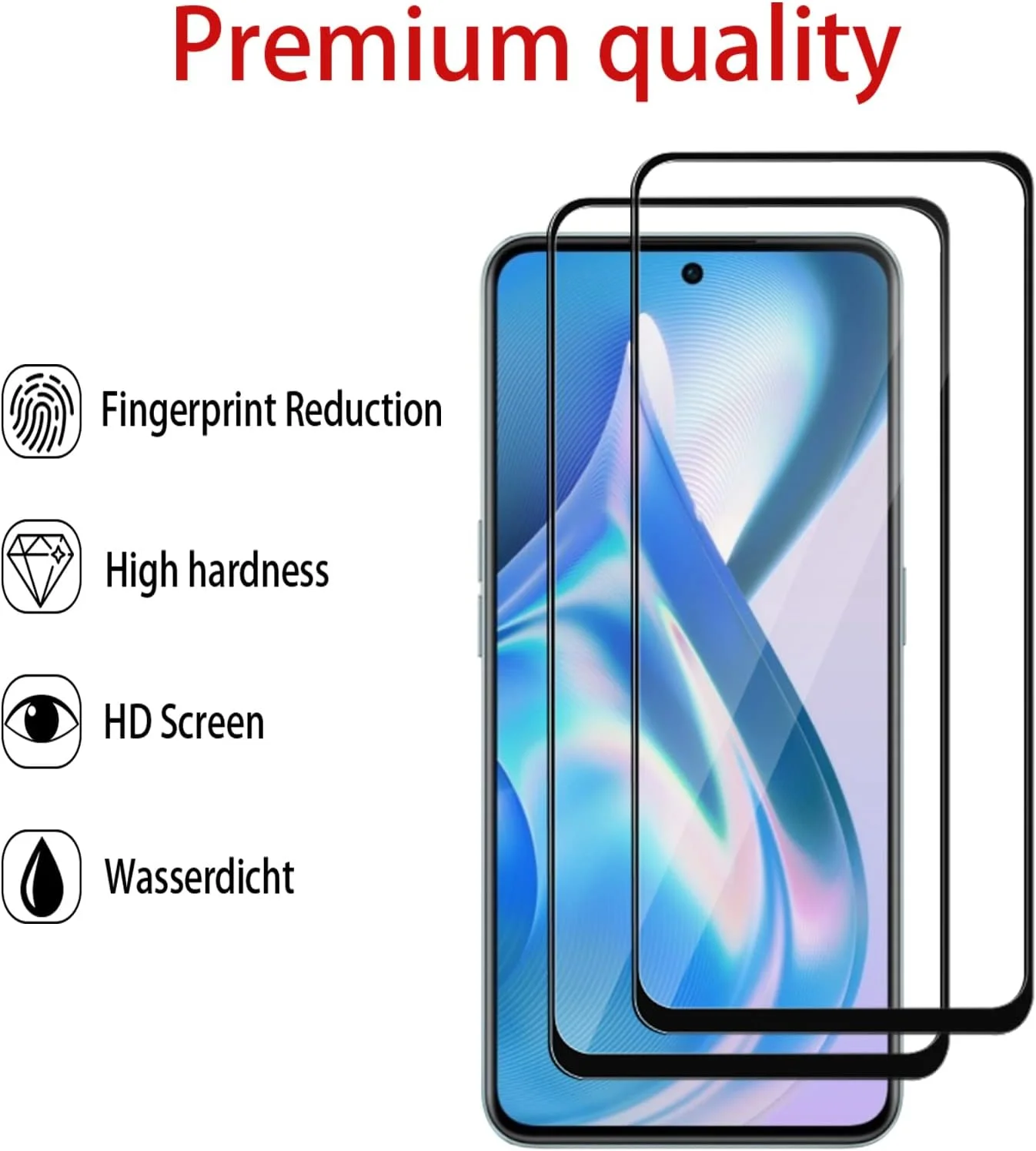 محافظ صفحه نمایش شیشه ای و محافظ لنز دوربین GMUJIAO مدل [2+2 Pack] سازگار با OnePlus 10R، فیلم شیشه ای حرارت دیده تمام صفحه HD [ضد خرد شدن] - مشکی