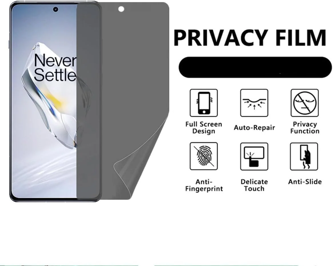 محافظ صفحه نمایش حریم خصوصی VIESUP برای OnePlus 12 6.82 اینچ، [2 عدد] فیلم محافظ نرم ضد جاسوسی، ضد تابش نور و ضد دید زدن برای OnePlus 12