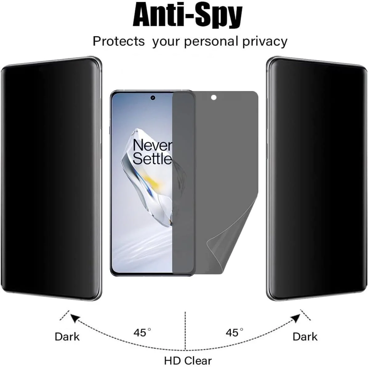 محافظ صفحه نمایش حریم خصوصی VIESUP برای OnePlus 12 6.82 اینچ، [2 عدد] فیلم محافظ نرم ضد جاسوسی، ضد تابش نور و ضد دید زدن برای OnePlus 12