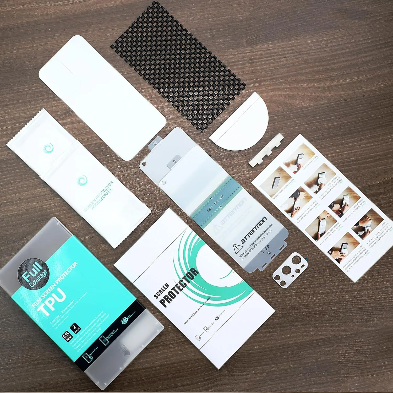 محافظ صفحه نمایش برای OnePlus 9 Pro 5G 6.7 اینچ [2 عدد]، فیلم TPU انعطاف پذیر، همراه با 1 عدد محافظ لنز دوربین، 1 عدد فیلم پشت، بدون حباب، نصب آسان