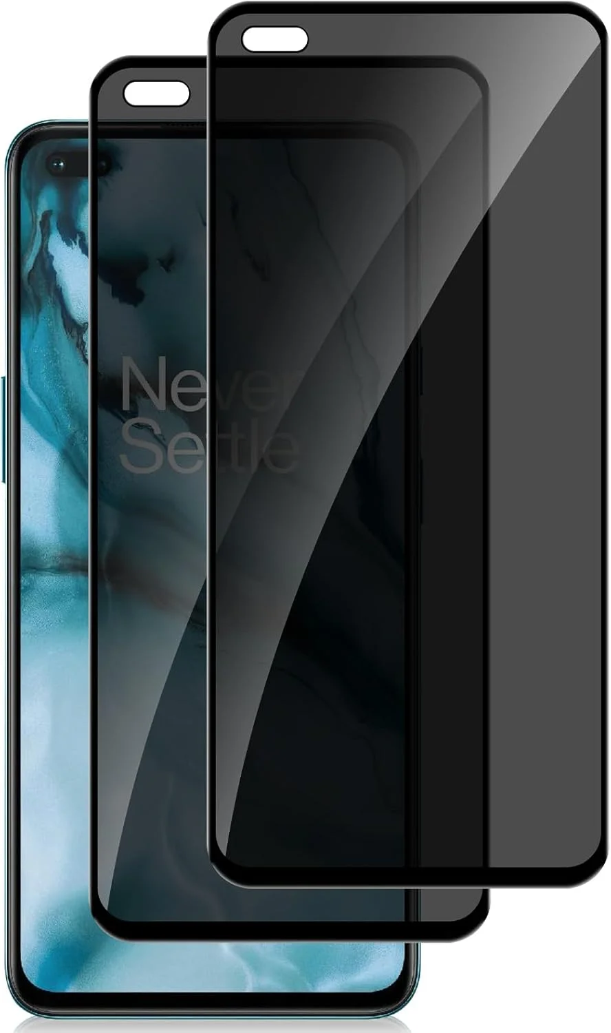 محافظ صفحه نمایش حریم خصوصی MokaZii بسته 2 عددی سازگار با OnePlus Nord 5 5G، شیشه حرارت دیده، مقاوم در برابر خراش، محافظ صفحه نمایش با سختی 9H، محافظ صفحه نمایش ضد خش، حساسیت بالا برای