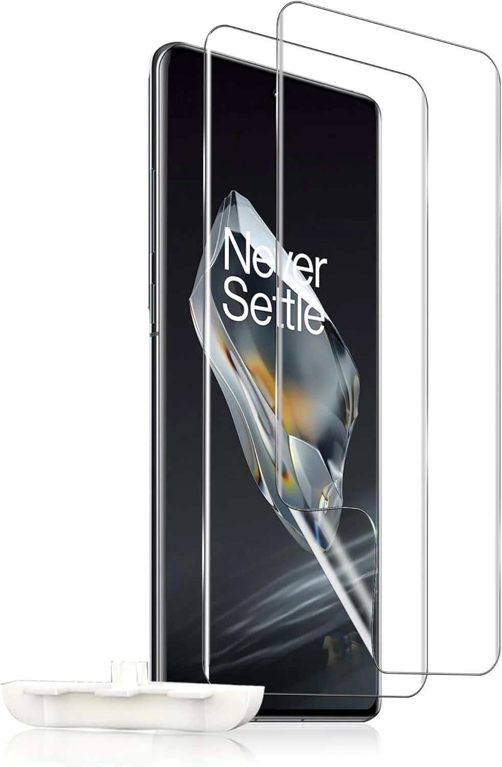 محافظ صفحه نمایش MiRowy بسته 2 عددی برای OnePlus 12، فیلم TPU انعطاف پذیر با ابزار نصب، پشتیبانی از شناسه اثر انگشت، فیلم محافظ صفحه نمایش ضد خش برای OnePlus 12