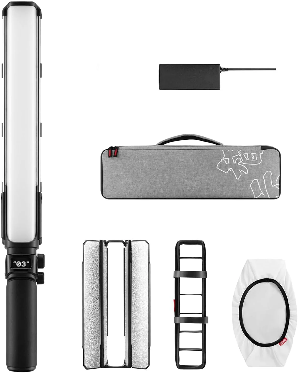 چراغ استیک دستی فیلمبرداری 60 وات Zhiyun V60 [اورجینال]، نورپردازی قابل حمل و کم نور برای استودیو عکاسی، نور پرکننده، پخش زنده، 2700K~6500K، TLCI 98+ CRI 96+، مشکی کمبو