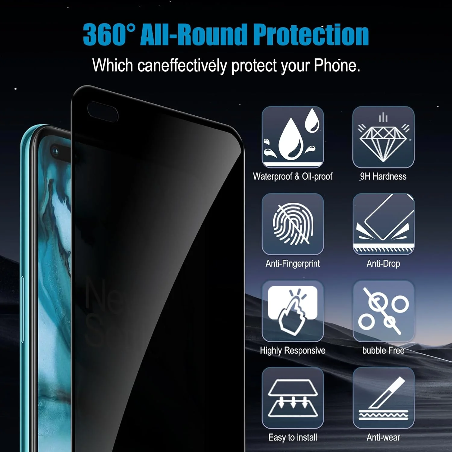 محافظ صفحه نمایش حریم خصوصی MokaZii بسته 2 عددی سازگار با OnePlus Nord 5 5G، شیشه حرارت دیده، مقاوم در برابر خراش، محافظ صفحه نمایش با سختی 9H، محافظ صفحه نمایش ضد خش، حساسیت بالا برای محافظ صفحه نمایش حریم خصوصی MokaZii بسته 2 عددی سازگار با OnePlus Nord 5 5G، شیشه حرارت دیده، مقاوم در برابر خراش، محافظ صفحه نمایش با سختی 9H، محافظ صفحه نمایش ضد خش، حساسیت بالا برای