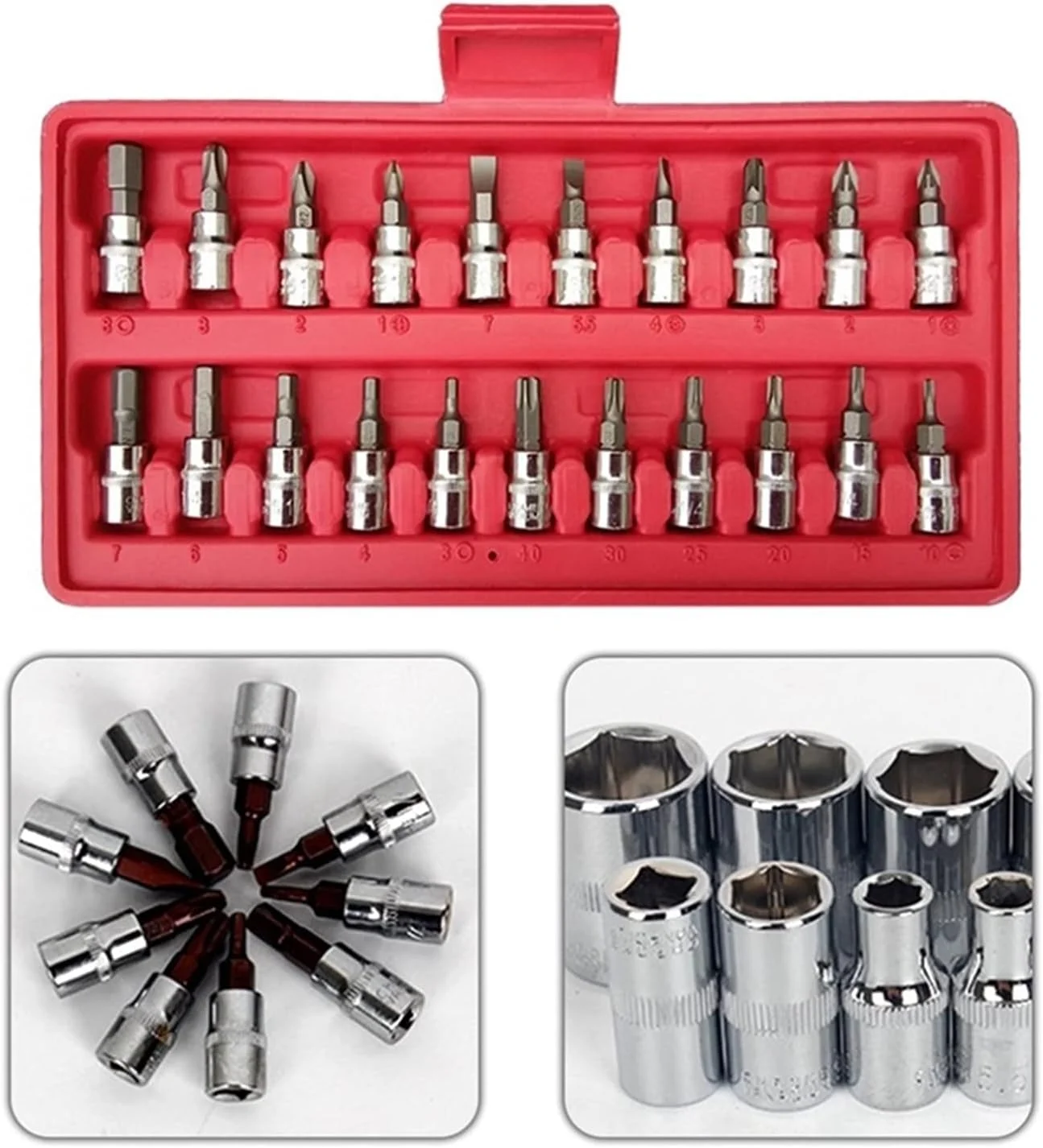 مجموعه آچار بکس 46 عددی 1/4 اینچ شامل پیچ گوشتی، آچار جغجغه ای و ابزار تعمیر خودرو مدل Leunlee مجموعه آچار بکس 46 عددی 1/4 اینچ شامل پیچ گوشتی، آچار جغجغه ای و ابزار تعمیر خودرو مدل Leunlee