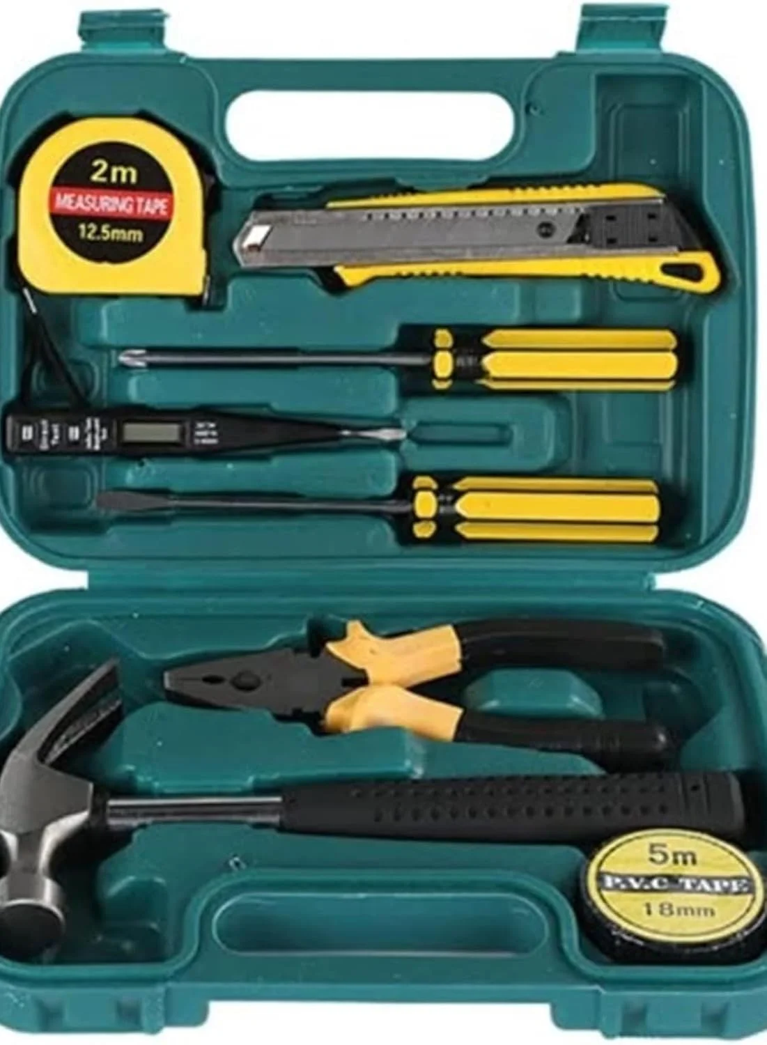 مجموعه ابزار چند منظوره قابل حمل، مجموعه 9 عددی ابزار ترکیبی، جعبه ابزار تعمیر سخت افزار چند منظوره، ابزار دستی تعمیر و نگهداری، کیت ابزار DIY