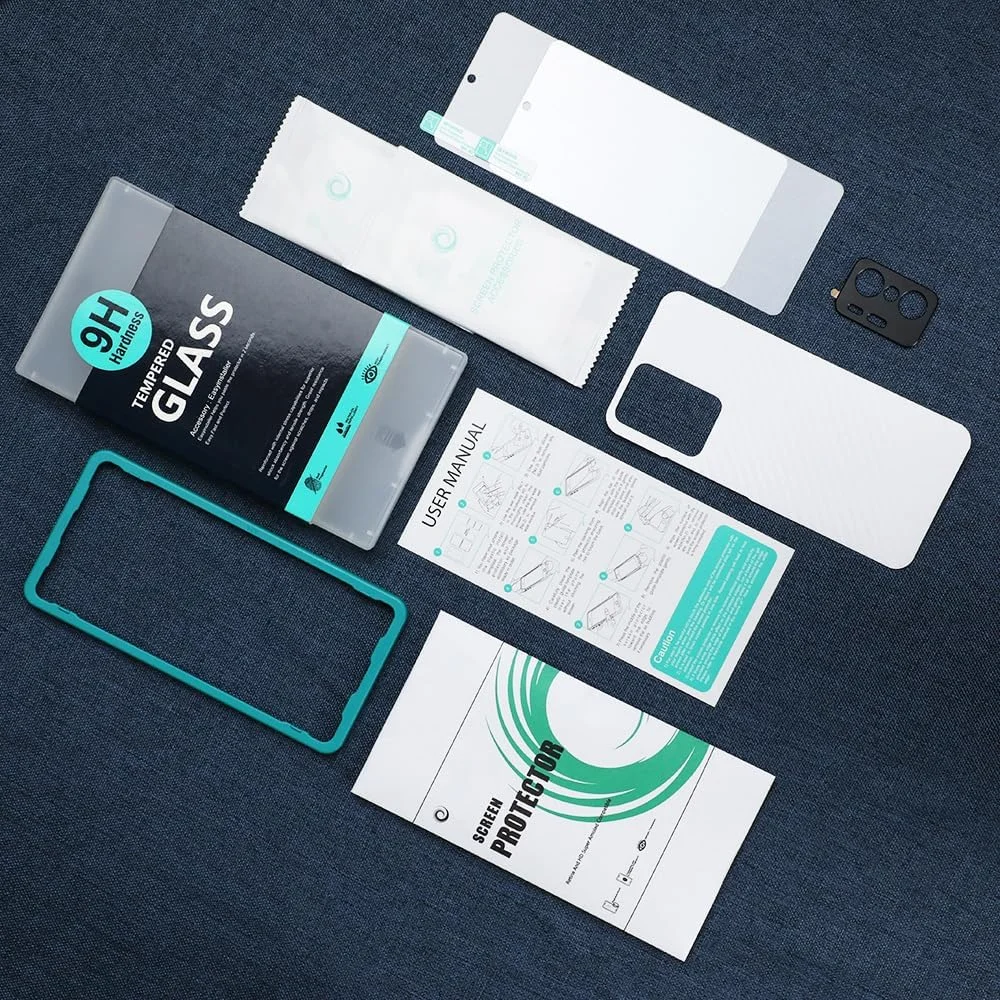 محافظ صفحه نمایش شیشه ای [بسته 2 عددی] Ibywind مناسب برای گوشی شیائومی 11T 5G / شیائومی 11T Pro 5G (6.67 اینچ) به همراه محافظ لنز دوربین و برچسب فیبر کربن پشت، شیشه حرارت دیده 9H، ضد خش، نصب آسان، شفافیت HD