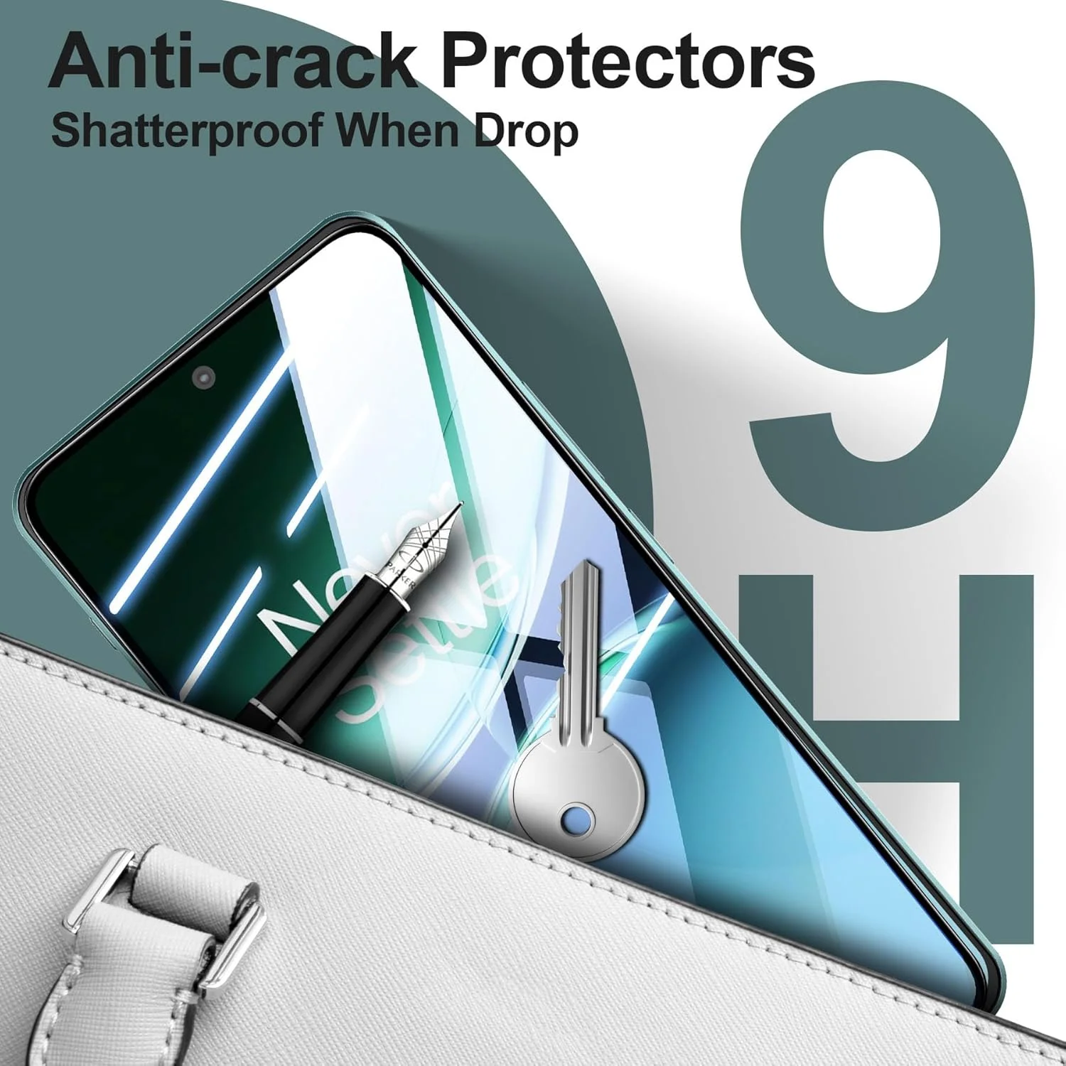 محافظ صفحه نمایش فولیو [2 عددی] برای وان پلاس نورد 4 5G، شیشه حرارت دیده [چسب کامل][پوشش کامل] [بدون حباب] [ضد خش] شفاف HD با پاسخگویی بالا برای وان پلاس نورد 4 5G 2024