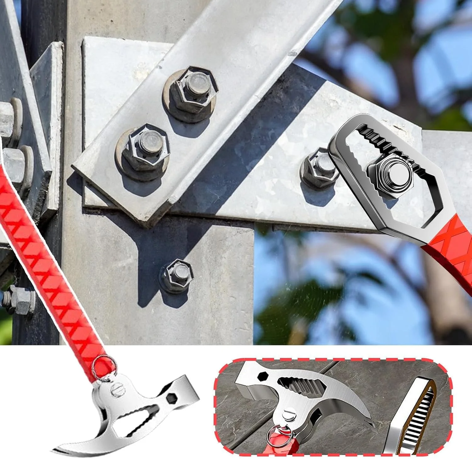 چکش ساختمانی - چکش میخ کش با آچار و دسته ارگونومیک - ابزار تعمیرات خانگی سنگین برای پدر، دوست پسر، عمو، همسایه