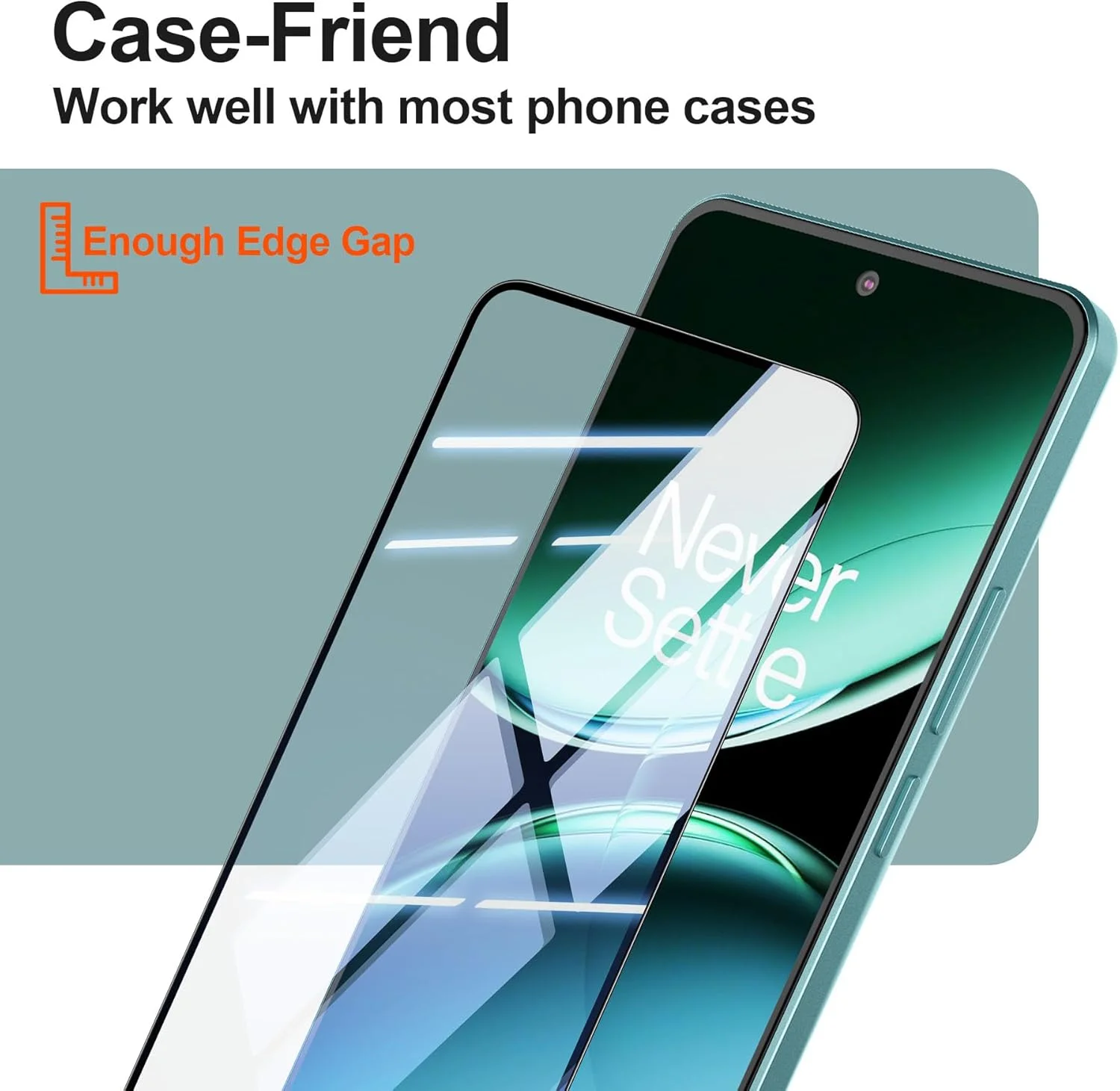 محافظ صفحه نمایش فولیو [2 عددی] برای وان پلاس نورد 4 5G، شیشه حرارت دیده [چسب کامل][پوشش کامل] [بدون حباب] [ضد خش] شفاف HD با پاسخگویی بالا برای وان پلاس نورد 4 5G 2024