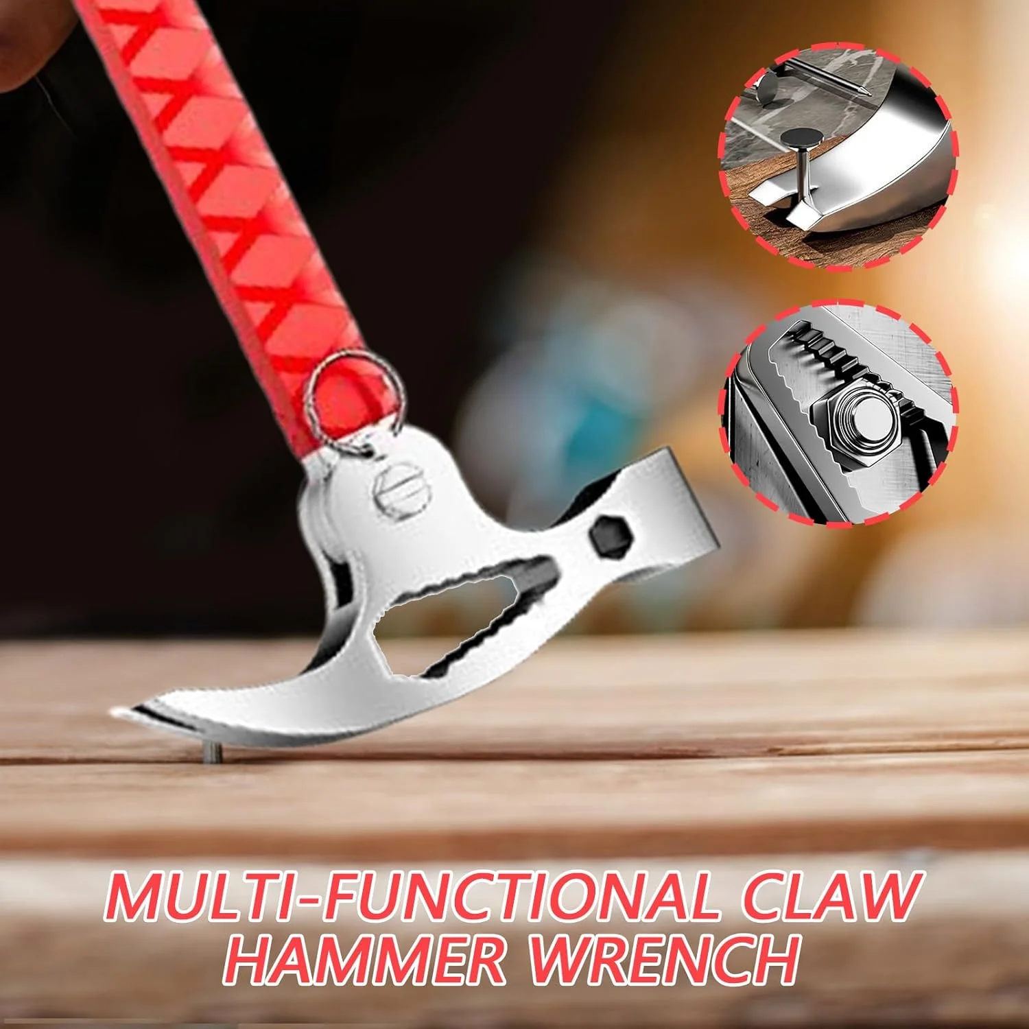 چکش ساختمانی - چکش میخ کش با آچار و دسته ارگونومیک - ابزار تعمیرات خانگی سنگین برای پدر، دوست پسر، عمو، همسایه