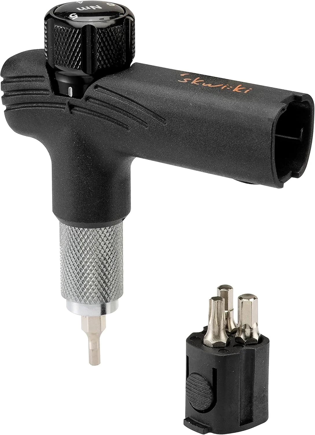 آچار ترکمتر قابل تنظیم دوچرخه Skwiki - با مقادیر 4، 5، 6 نیوتن متر، شامل سری های آلن 3، 4، 5 میلی متری و T25، ابزار با کیفیت برای دوچرخه های جاده و کوهستان، تعمیر و نگهداری