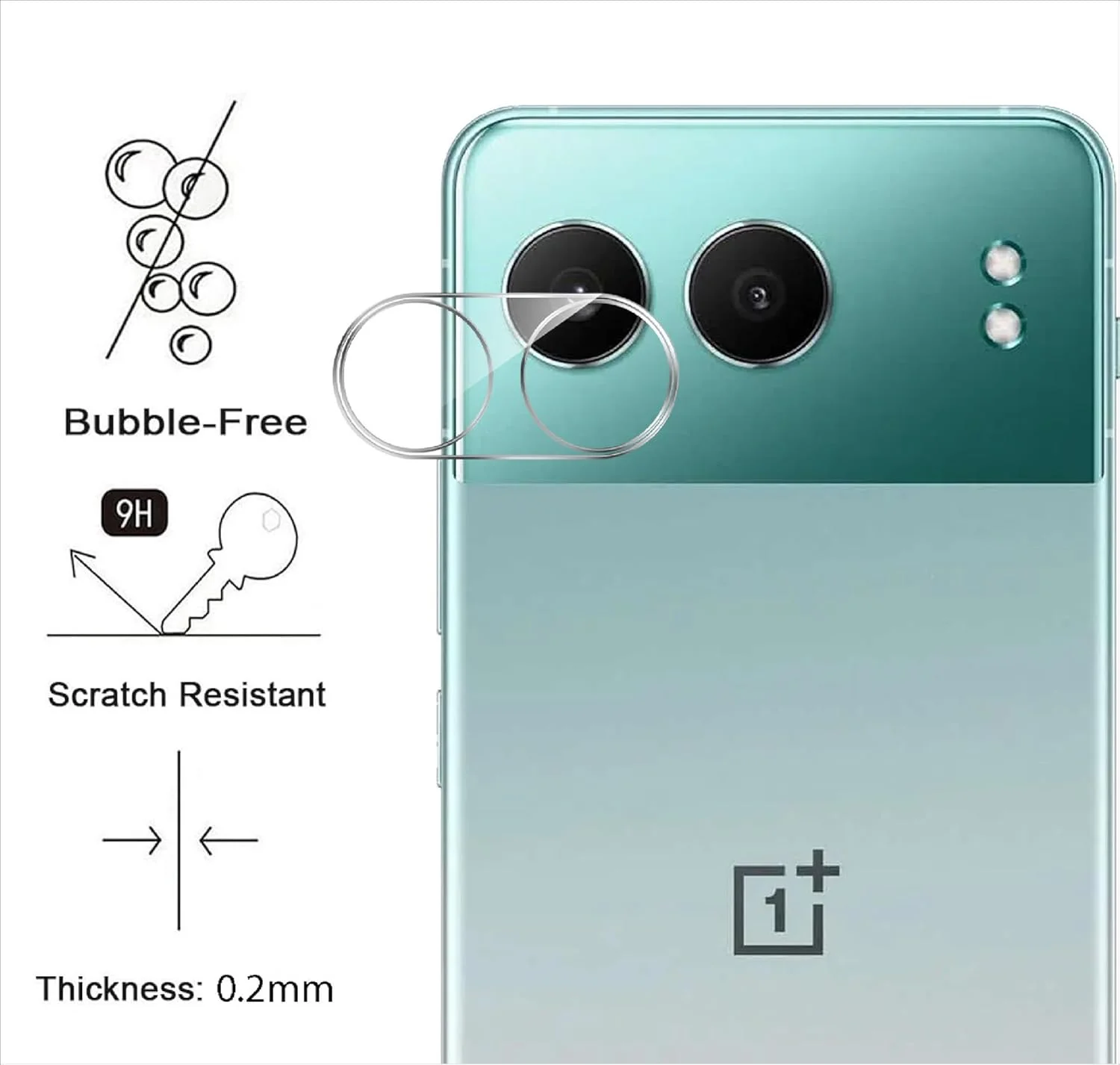 محافظ لنز دوربین GIOPUEY سازگار با OnePlus Nord 4، [بسته 3 عددی] شیشه حرارت دیده سه بعدی، ضد خش، محافظ دوربین برای OnePlus Nord 4