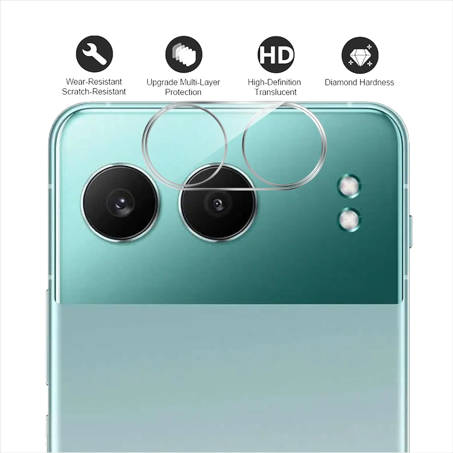 محافظ لنز دوربین GIOPUEY سازگار با OnePlus Nord 4، [بسته 3 عددی] شیشه حرارت دیده سه بعدی، ضد خش، محافظ دوربین برای OnePlus Nord 4