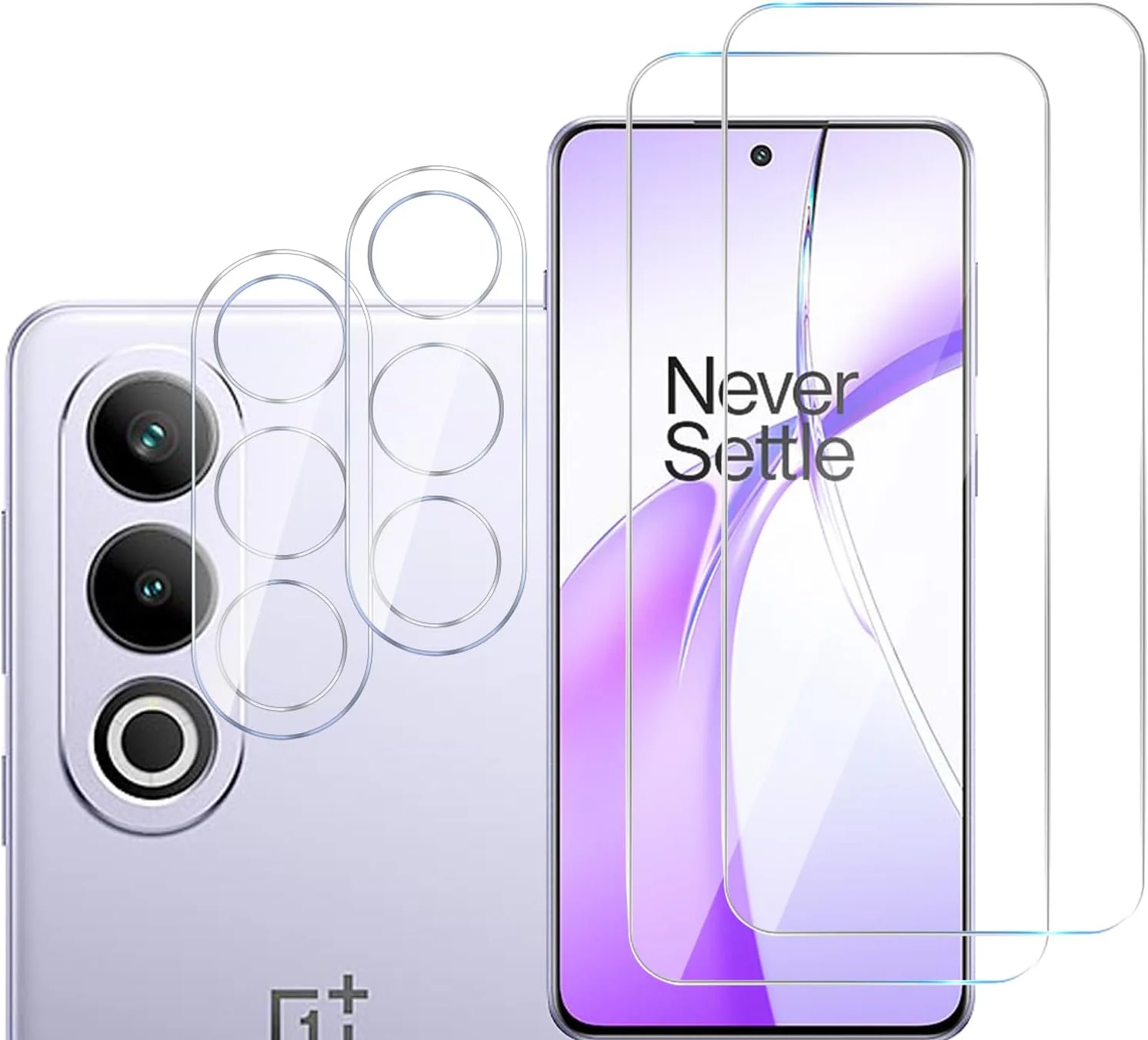 GMUJIAO [بسته 2+2] سازگار با OnePlus Nord CE4، محافظ صفحه نمایش شیشه ای حرارت دیده و محافظ لنز دوربین، فیلم شیشه ای حرارت دیده تمام صفحه HD [ضد خرد شدن]