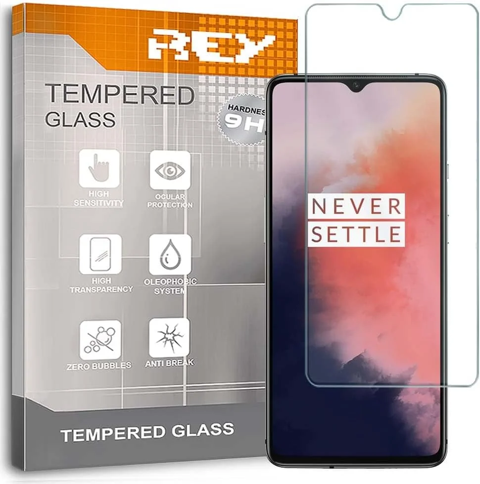محافظ صفحه نمایش شیشه ای حرارت دیده پریمیوم REY بسته 2 عددی برای ONEPLUS 7T