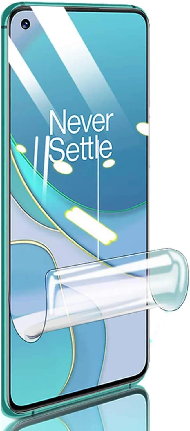 محافظ صفحه نمایش شفاف سازگار با OnePlus 8T و OnePlus 9، بسته 2 عددی محافظ صفحه نمایش نرم پوشش کامل جلو برای فیلم محافظ شفاف OnePlus 9 و OnePlus 8T