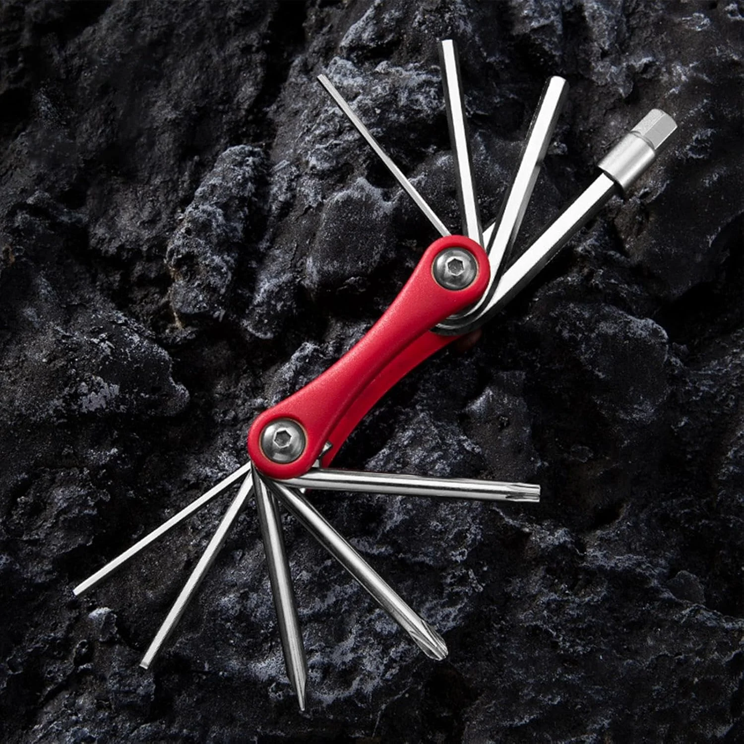 ابزار دوچرخه سواری - کیت ابزار تعمیر دوچرخه با آچار آلن، ابزار تعمیر چند منظوره سبک وزن، لوازم جانبی دوچرخه سواری برای جاده و کوهستان