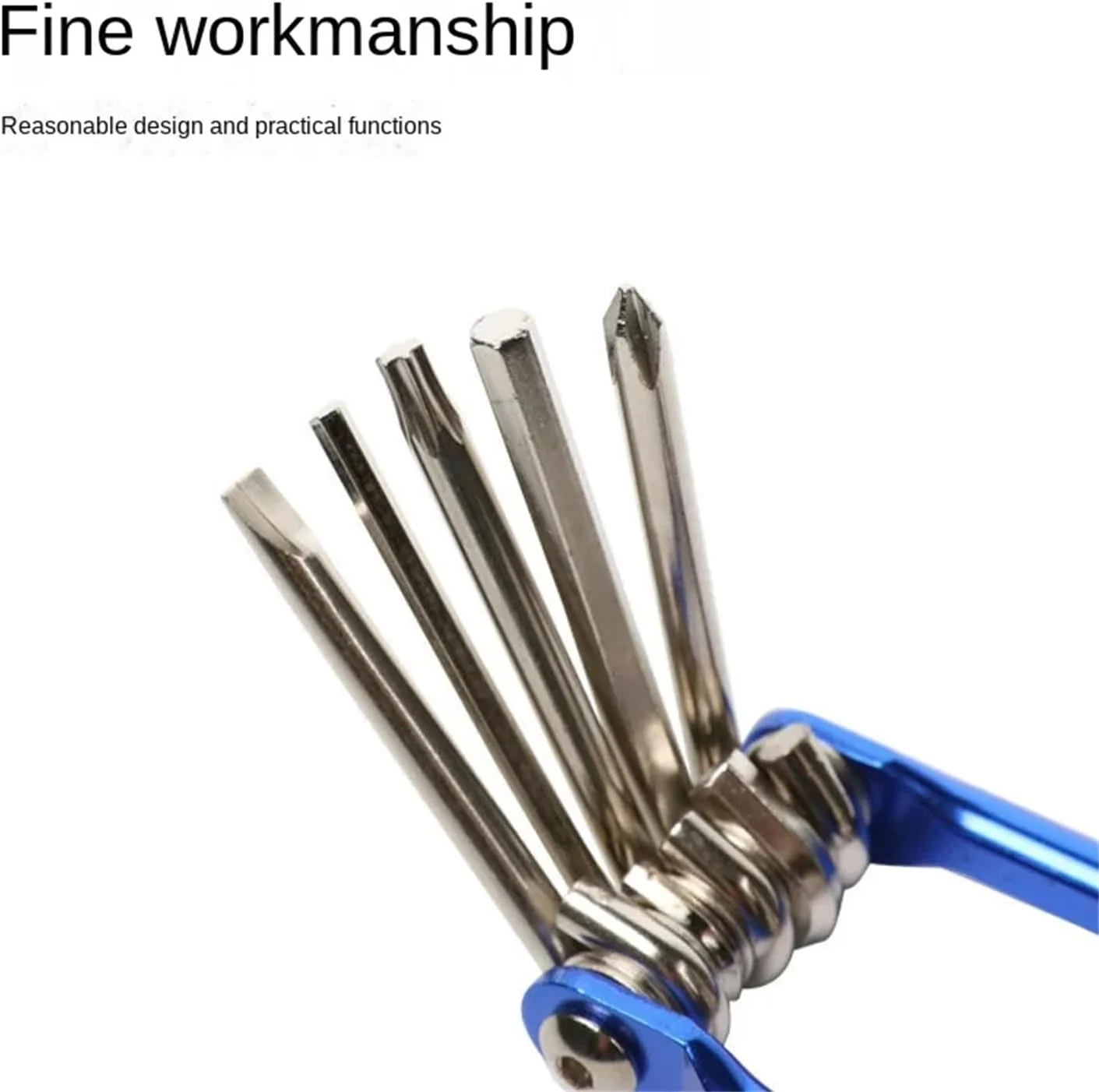 ست ابزار تعمیر دوچرخه 11 در 1 چند منظوره، آچار، پیچ گوشتی، زنجیر، آچار آلن، ابزار پره، آلیاژ آلومینیوم بادوام تاشو قابل حمل برای دوچرخه سواری کوهستانی