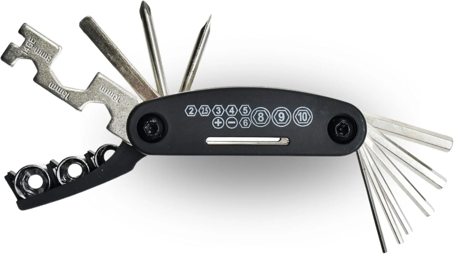 ابزار تعمیر چند منظوره دوچرخه سواری سیکس پیکس، جمع و جور، اندازه جیبی، کیت تعمیر و نگهداری دوچرخه 16 در 1 با آچار، آچار آلن، پیچ گوشتی، بادوام، قابل حمل و ضروری برای دوچرخه سواران