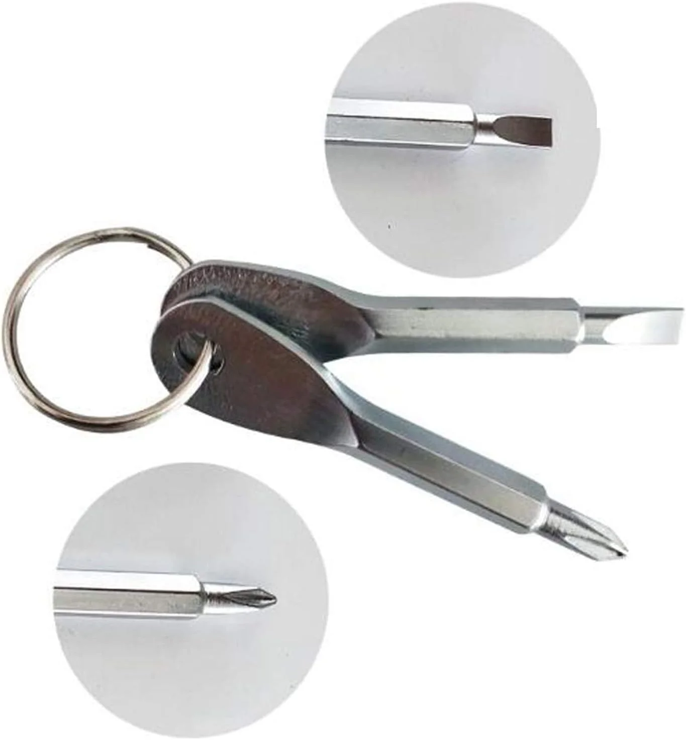 جاکلیدی پیچ گوشتی TERRIFI، زنجیره چند منظوره قابل حمل با کیت های مسافرتی مینی، ابزار EDC جیبی در فضای باز با حلقه، نقره ای جاکلیدی پیچ گوشتی TERRIFI، زنجیره چند منظوره قابل حمل با کیت های مسافرتی مینی، ابزار EDC جیبی در فضای باز با حلقه، نقره ای